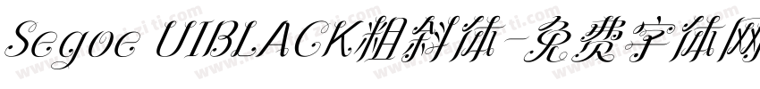 Segoe UIBLACK粗斜体字体转换